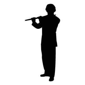 Flutist Silhouette | Silhouette of Flutist