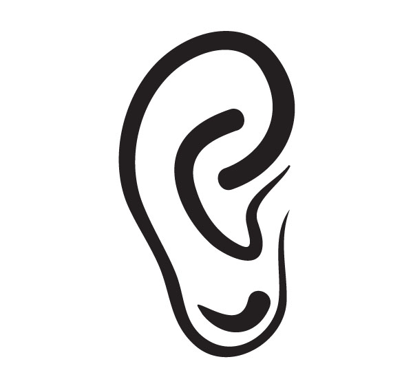 Ears clipart black and white