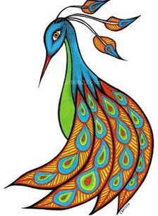 Simple Peacock Sketch Clipart - Free to use Clip Art Resource