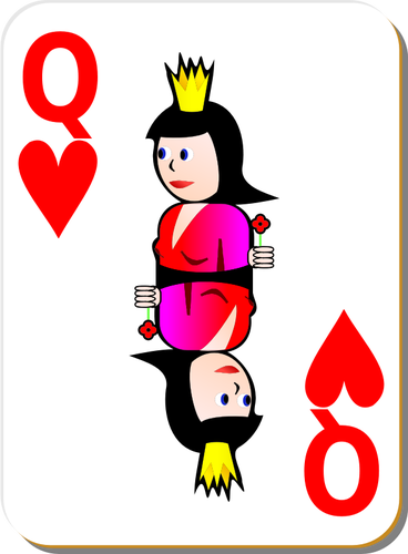 Queen of Hearts gaming card vector image | Public domain vectors