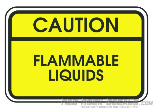 Caution Flammable Liquids Warning Sign, safety sign, danger sign ...