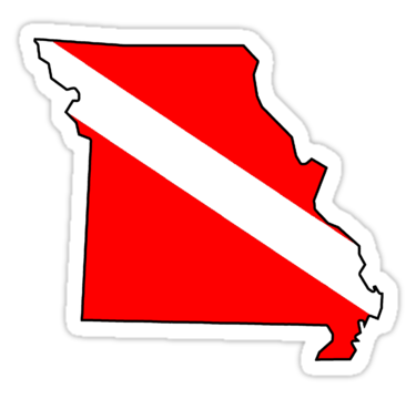 Dive flag Missouri outline" Stickers by artisticattitud | Redbubble