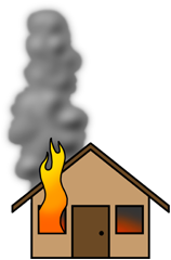 Clipart of house fire