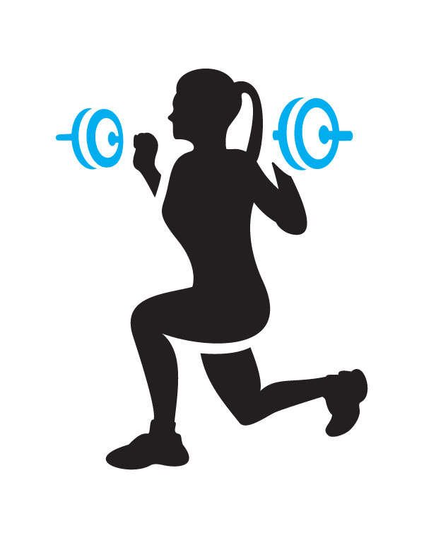 Woman lifting weights clipart