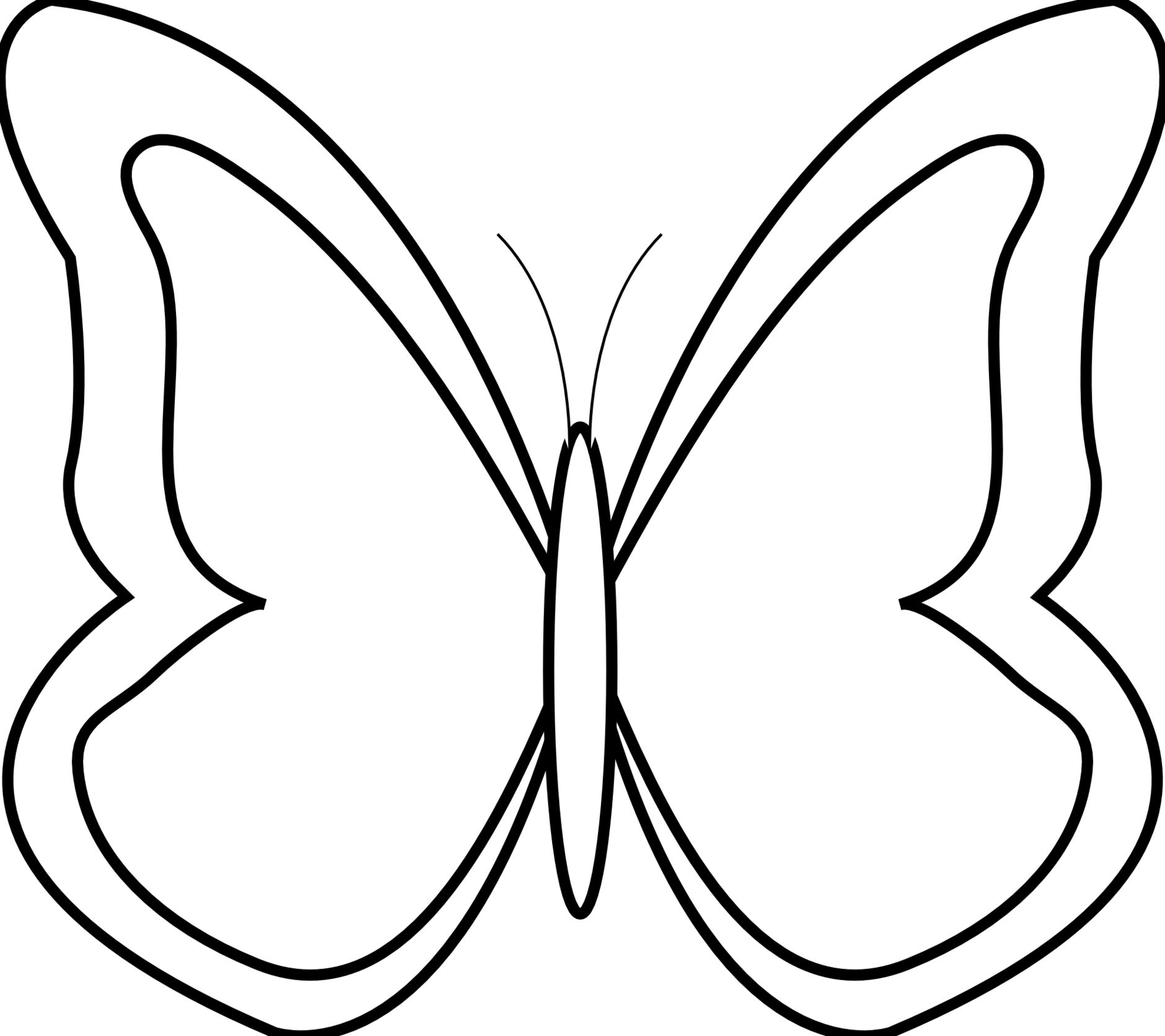 Butterfly Black Line Clipart - Free to use Clip Art Resource