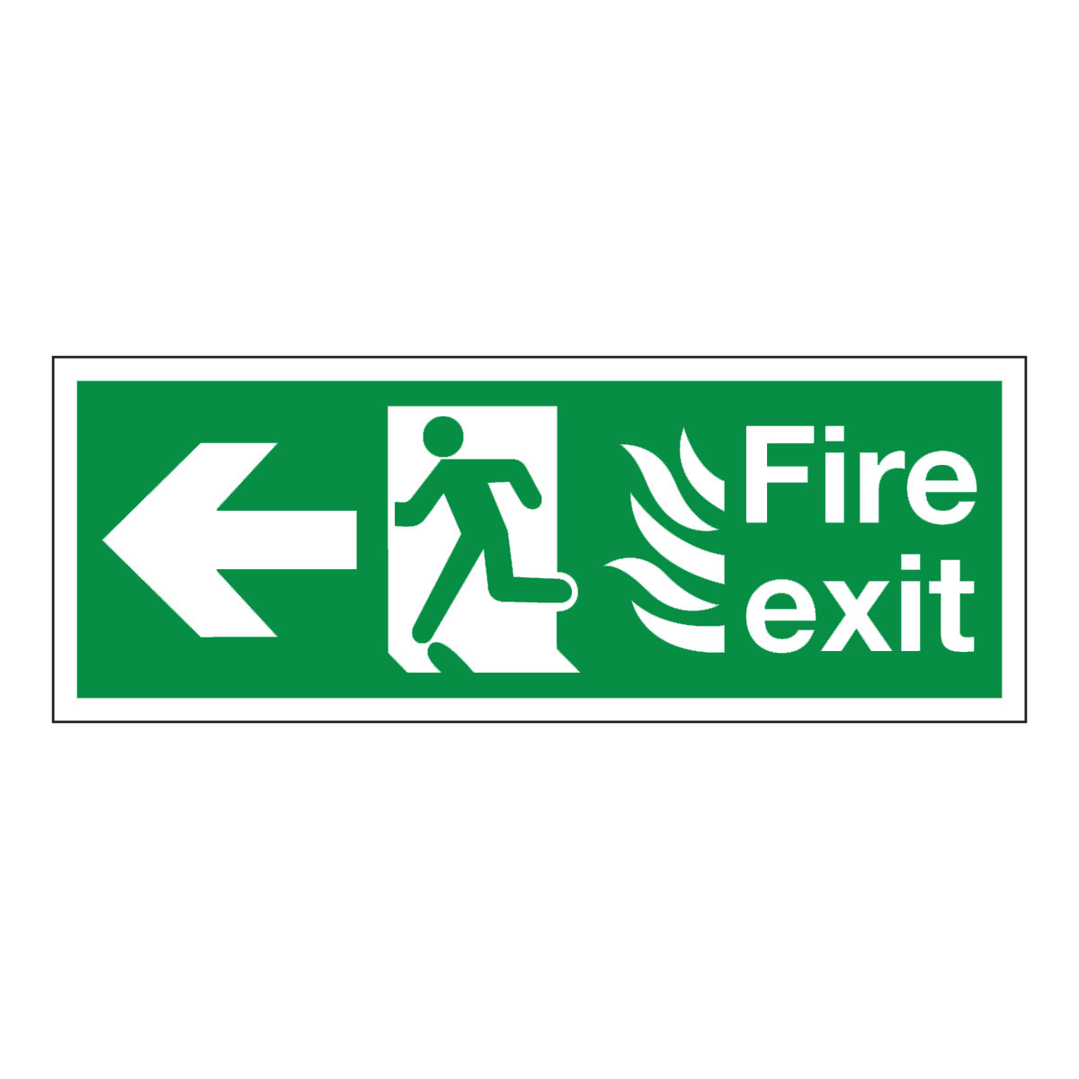 Fire Exit Running Man Arrow Left Safety Signs - Hospital & Health ...