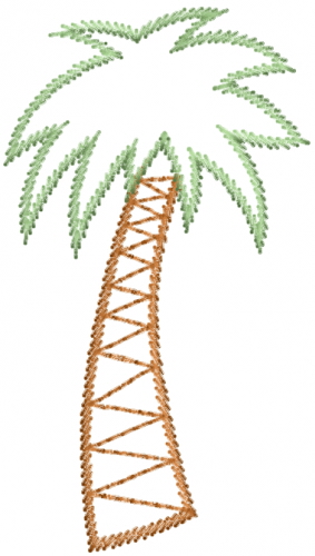 Plants Embroidery Design: Palm Tree Outline from AnnTheGran