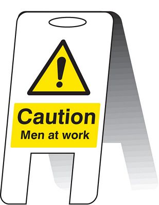 58513 - Lightweight Free Standing Warning Signs - Caution men at ...