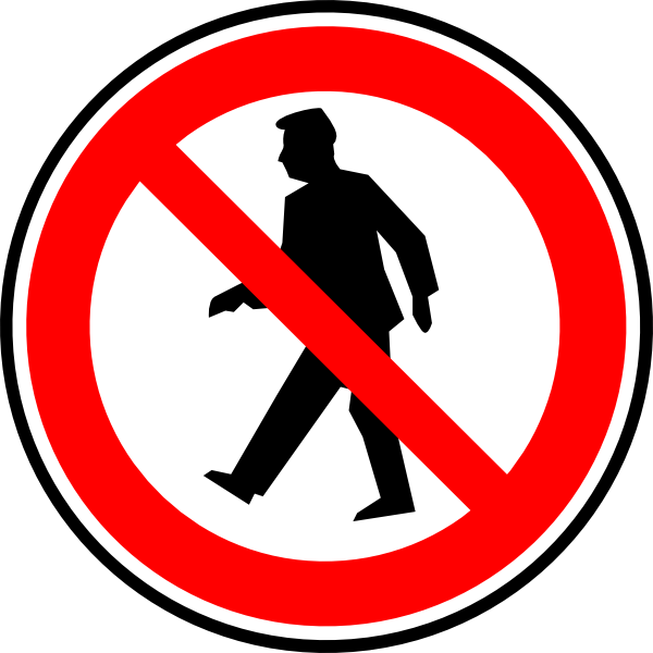 No Walking Pedestrians Clip Art - vector clip art ...