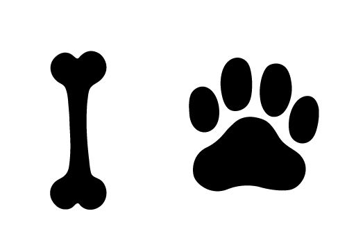 Free Dog Bone and Paw Vector | silhouette cameo | Pinterest