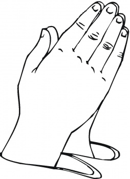 tcross and praying hands Colouring Pages