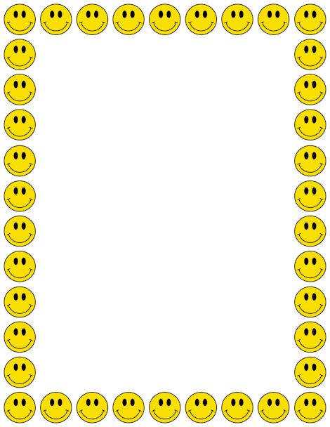 A smiley face page border. Free downloads at http://pageborders ...