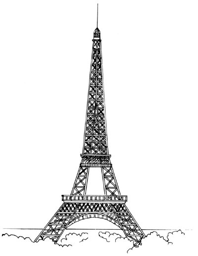 Simple Eiffel Tower Drawing For Kids Images & Pictures - Becuo