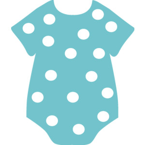 Teal Polka Dot Onesie Clip Art - Polyvore