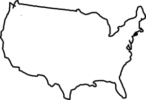 Usa map outline clipart