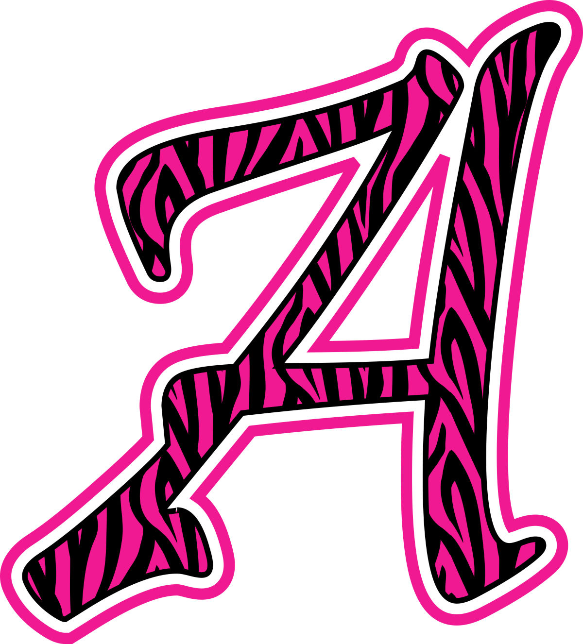 Printable Pink Zebra Print Letters