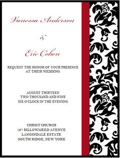 Invitations, Red rose wedding and Wedding