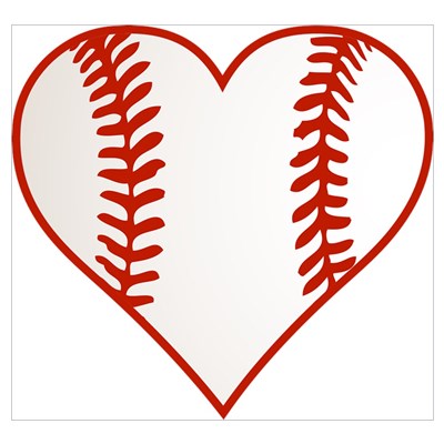I Heart Baseball Graphic Poster