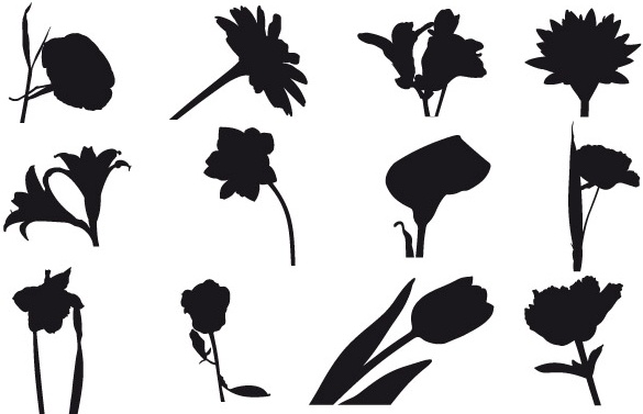 Flower silhouette vector free vector download (14,695 Free vector ...