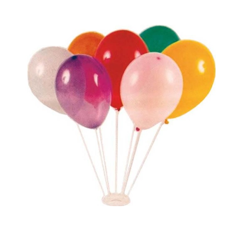 Bouquet de ballons multicolores avec socle et tiges en pour 7 ballons