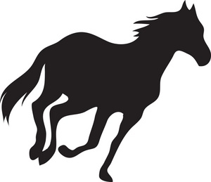 Clipart running horse silhouette