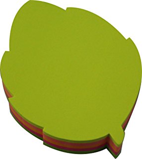 Amazon.com : BuW Leaf Shaped Colorful Self-Stick Note(100 Pages ...