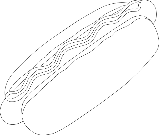 Black & white hot dog clipart png