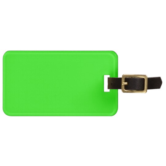 Bright Neon Green Color Trend Blank Template Luggage Tag | Zazzle