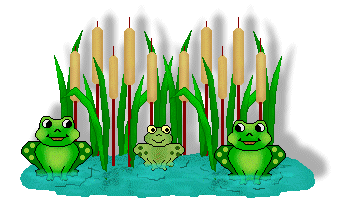 Frog in water clipart