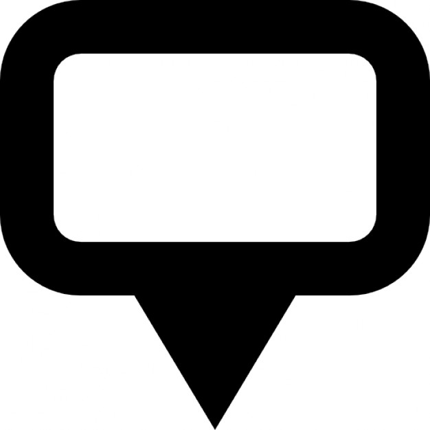 Map marker or gross speech bubble of rectangular rounded shape ...