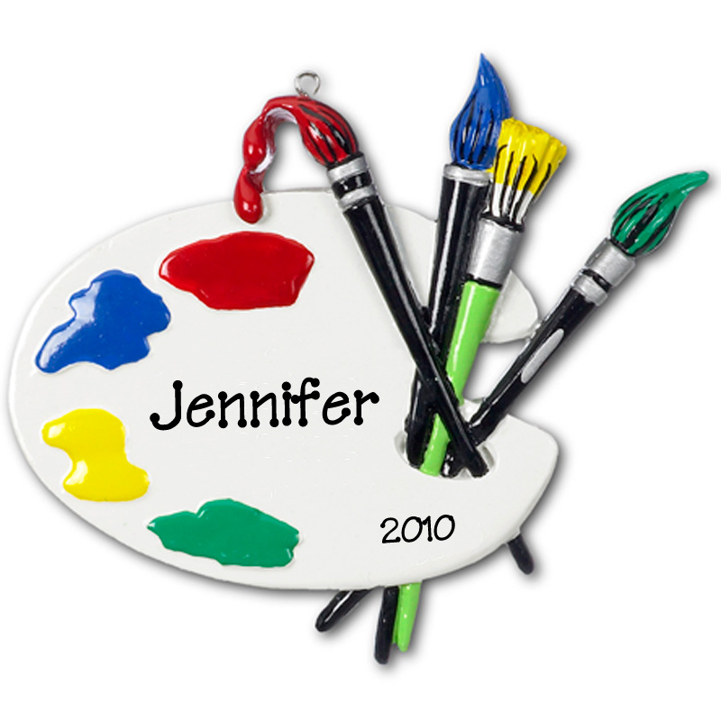 Personalized Artist's Palette Christmas Ornament | MonsterMarketplace.