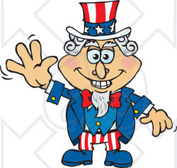 Clipart Illustration of an American Uncle Sam Smiling And Waving ...