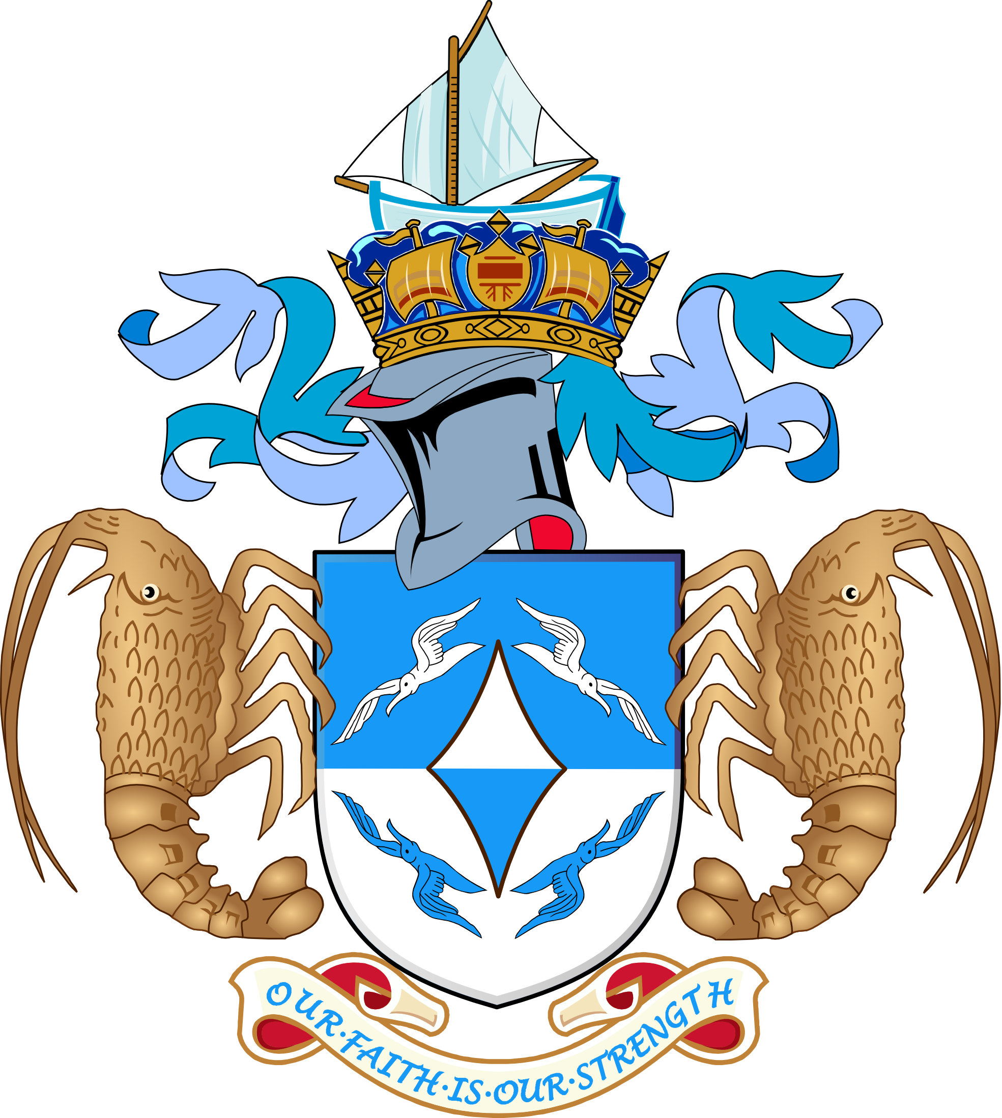 Clip Art: Coat of Arms of Tristan Da Cunha Flag ...