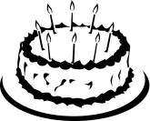 Small Black And White Birthday Cake Clip Art Small Black And ...