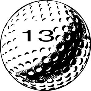 Golf Ball Number 13 clip art - vector clip art online, royalty ...