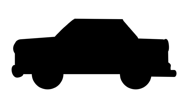 Black & White Symbol of an Auto - Free Clip Art