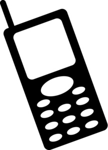 Phone Clipart Image - Silhouette of a Cellular Phone