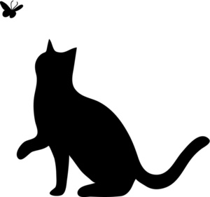 Playful Cat Clipart Image - Kitty cat playing with butterfly in ...