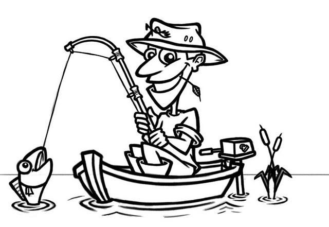 Cartoon fisherman in boat | Flickr - Photo Sharing!