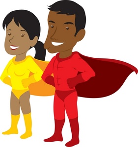 Superheroes Clipart Image - A smiling superhero dad and his ...