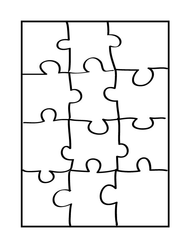 Puzzle Template 6 Pieces