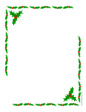 Christmas Holly Border Paper