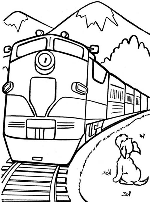 Modern Train Coloring Page | Color Luna