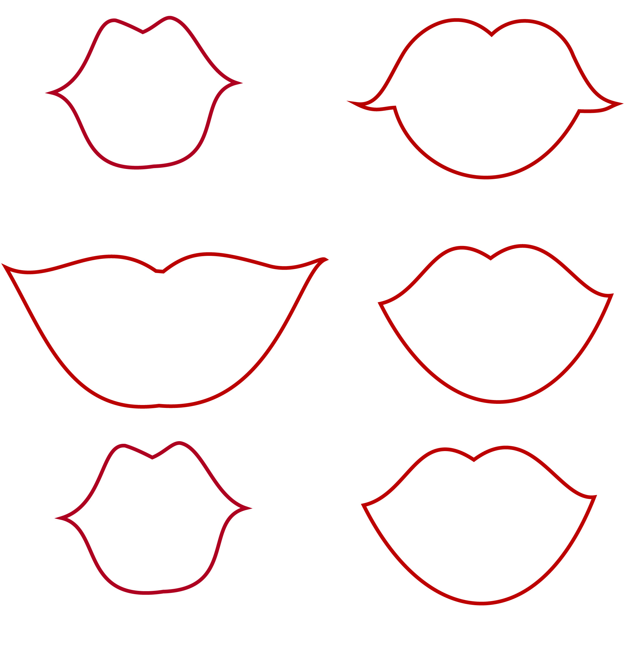 lip outline printable