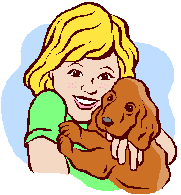 Girl Hugging Dog Clipart