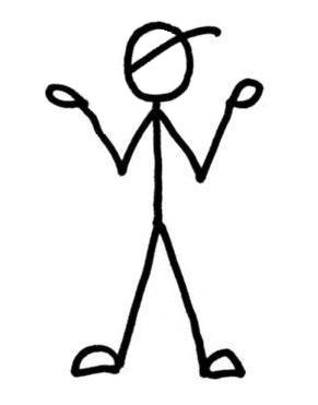 Stick person clipart black and white