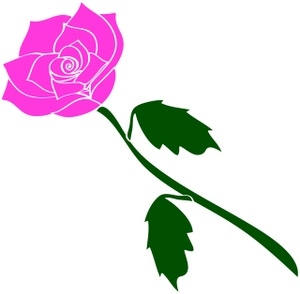 Pink Flower With Stem Clipart