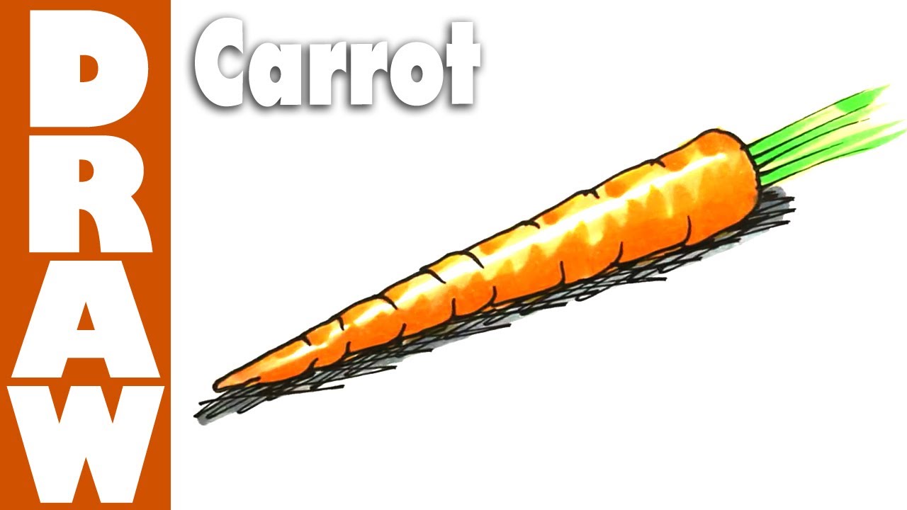 How to draw a carrot - YouTube