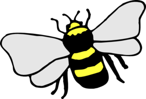 Simple Bee Cartoon Clip Art - vector clip art online ...