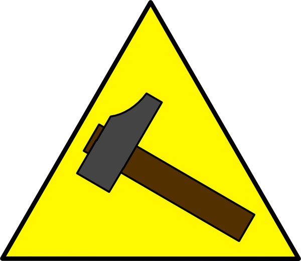 Hammer Sign clip art Free Vector